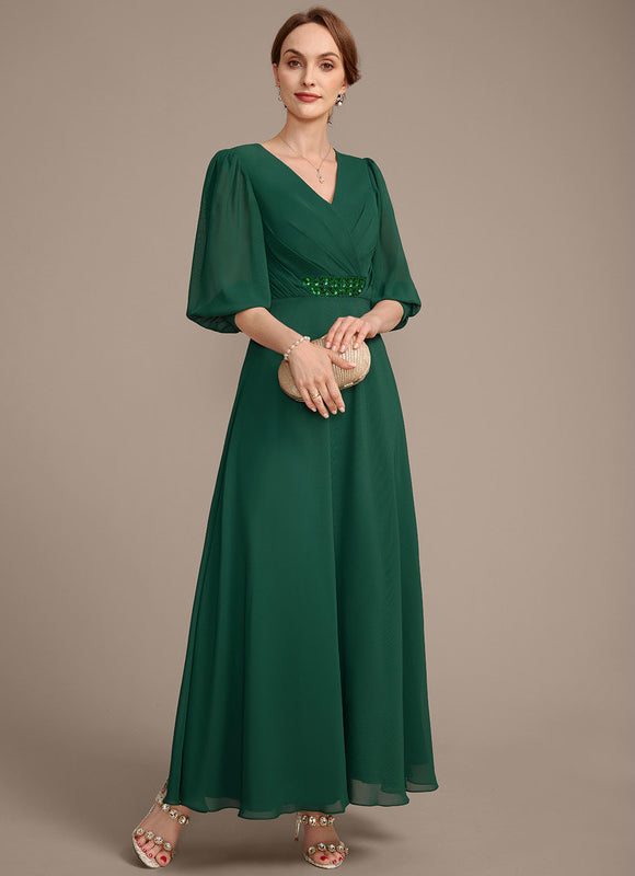 Robe Trapèze Vert Émeraude Élégant - gallery 5