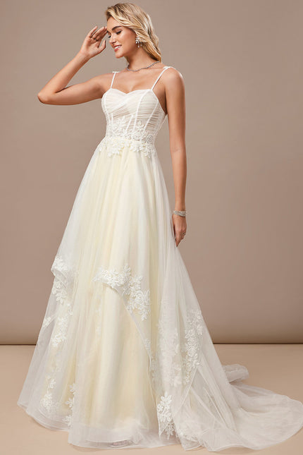 Robe Trapèze Élégance Tulle Crème - gallery 2