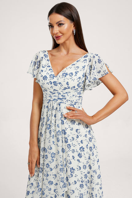 Robe Trapèze Mousseline Fendue - gallery 1