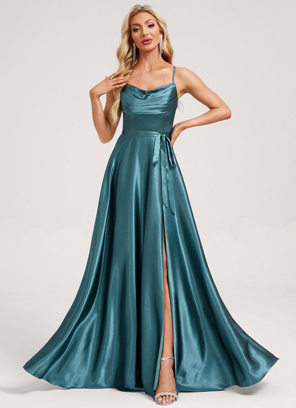 Robe Trapèze Satin Luxe Évasé