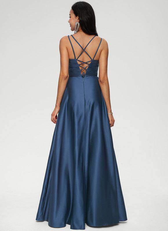 Robe Trapèze Éclat Satiné Doré