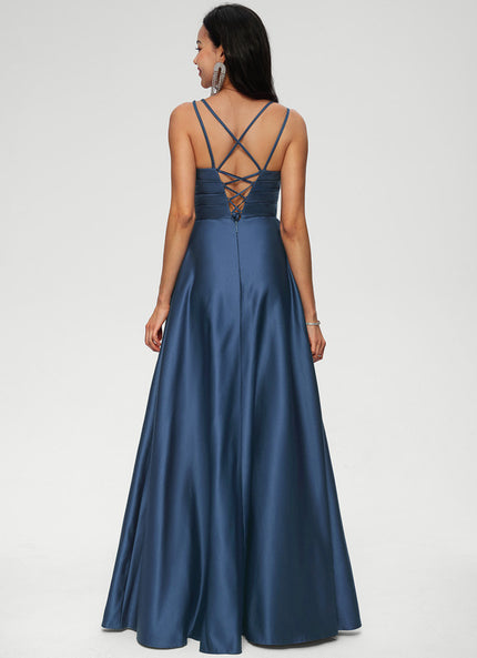 Robe Trapèze Éclat Satiné Doré