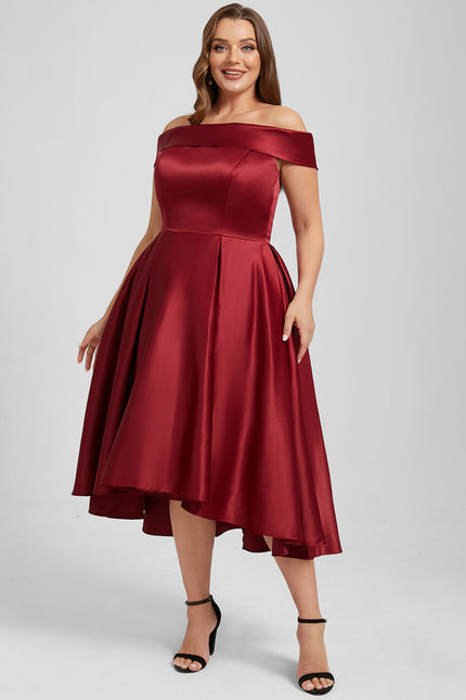Robe Trapèze Rouge Satin Couture - gallery 9