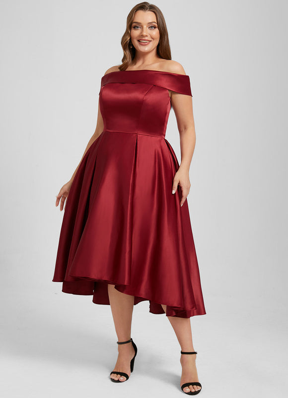Robe Trapèze Rouge Satin Couture - gallery 9