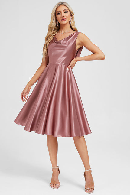 Robe Trapèze Satin Fluide Luxe - gallery 5