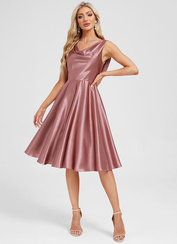 Robe Trapèze Satin Fluide Luxe - gallery 5