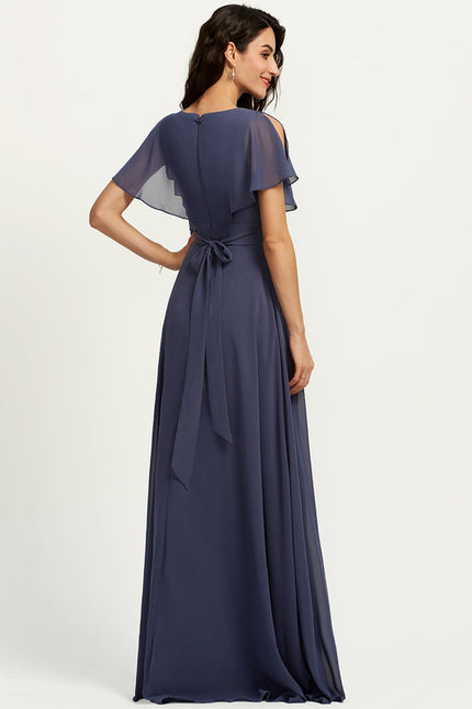 Robe Trapèze Longue Beige Élégante - gallery 5