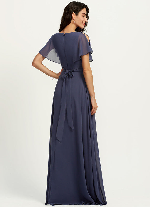Robe Trapèze Longue Beige Élégante - gallery 5