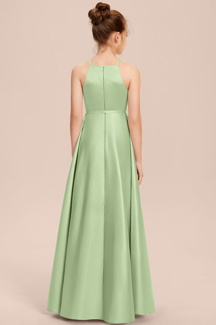 Robe Trapèze Satin Bleuté Élégante - gallery 5
