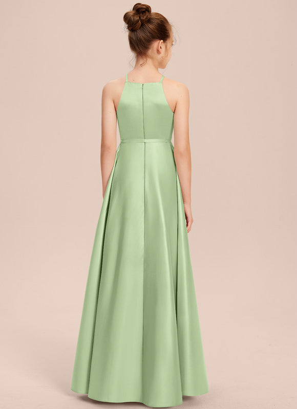 Robe Trapèze Satin Bleuté Élégante - gallery 5