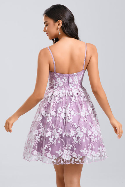 Robe Trapèze Lavande Éthérée - gallery 7