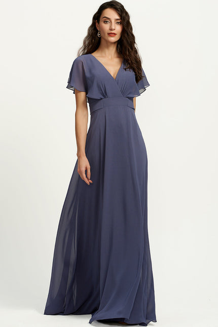 Robe Trapèze Longue Beige Élégante - gallery 1