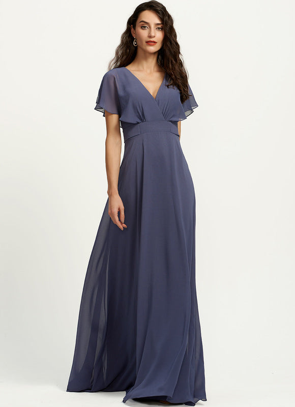 Robe Trapèze Longue Beige Élégante - gallery 1