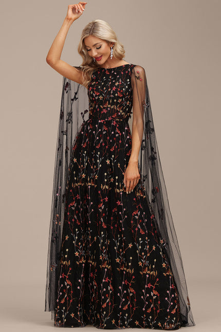 Robe Trapèze Nocturne Florale - gallery 6