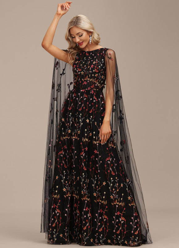 Robe Trapèze Nocturne Florale - gallery 6