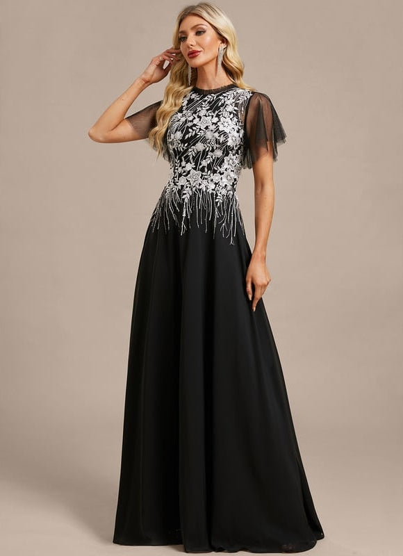 Robe Trapèze Nocturne Éclatante - gallery 3