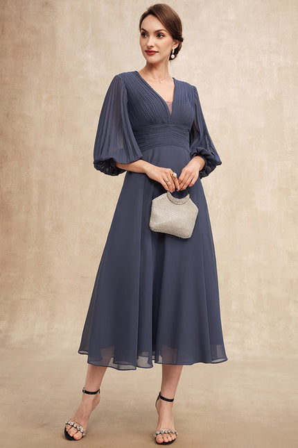 Robe Trapèze Chiffon Élégante - gallery 4