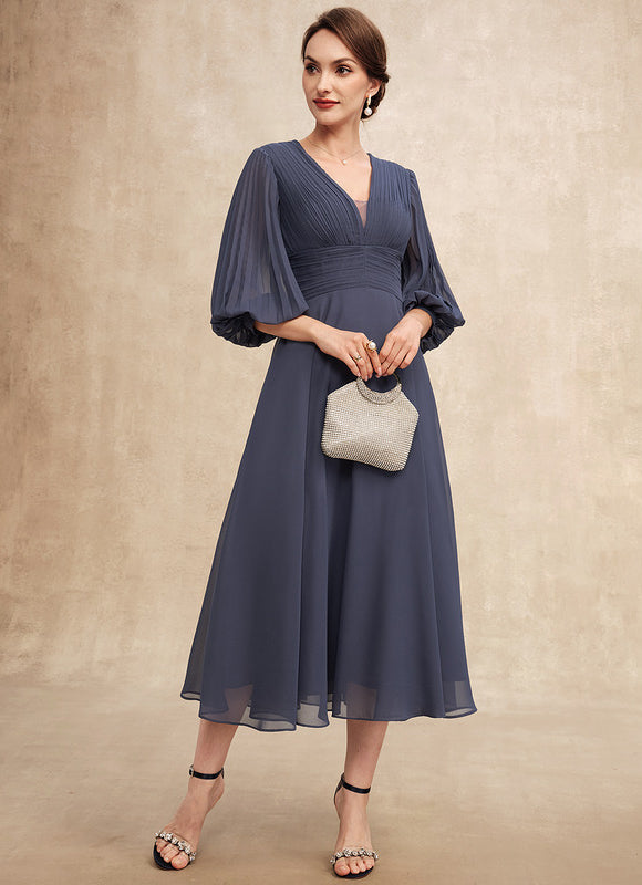 Robe Trapèze Chiffon Élégante - gallery 4