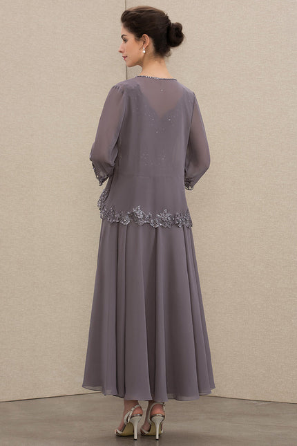 Robe Trapèze Chic Mousseline Sophistiquée - gallery 4