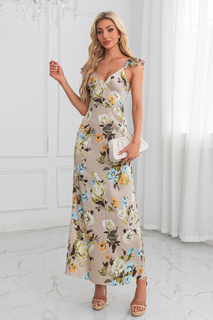 Robe Trapèze Satinée Botanique - gallery 6