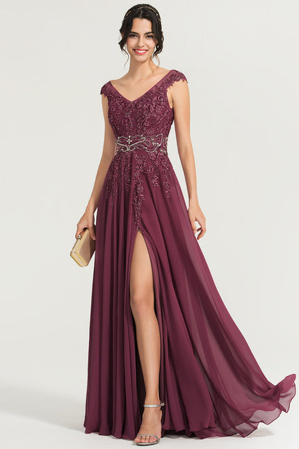 Robe Trapèze Aubergine Élégante - gallery 2