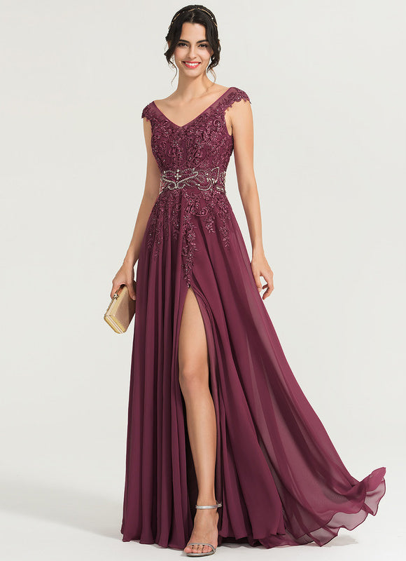 Robe Trapèze Aubergine Élégante - gallery 2