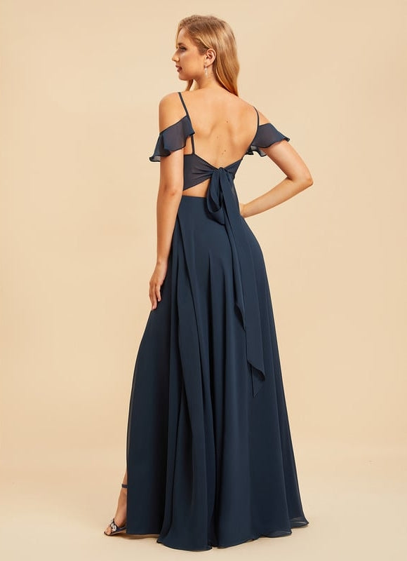 Robe Trapèze Longue Beige Élégante - gallery 1