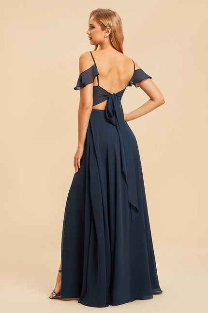 Robe Trapèze Longue Beige Élégante - gallery 1