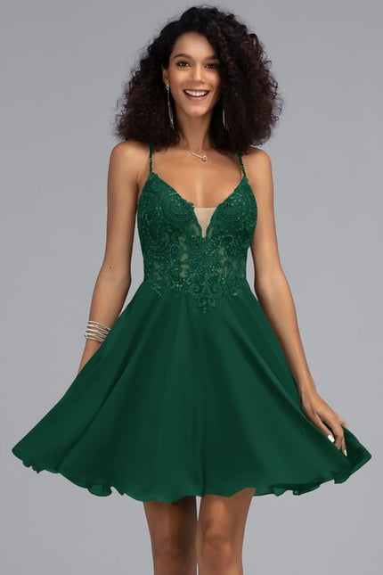 Robe Trapèze Émeraude Éphémère