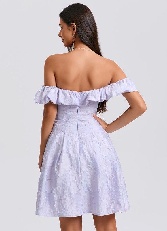 Robe Trapèze Lavande Fleurie - gallery 6