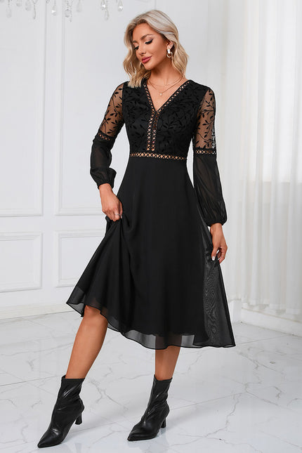Robe Trapèze Noir Chic Aérien - gallery 3