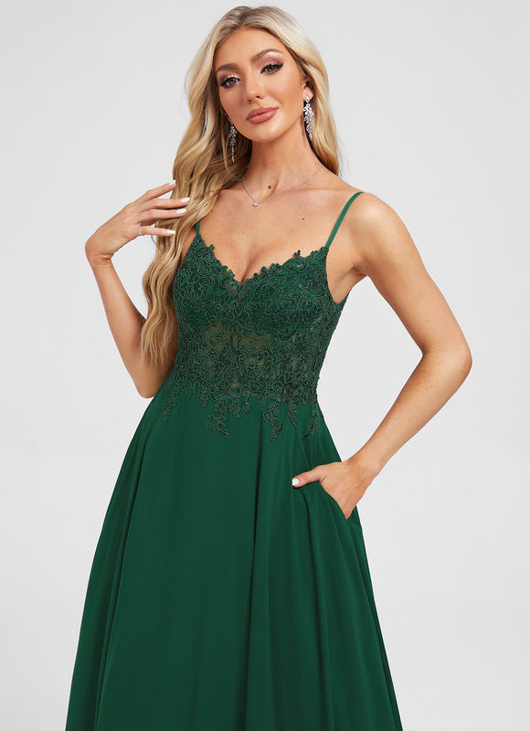 Robe Trapèze Émeraude Élégante - gallery 3