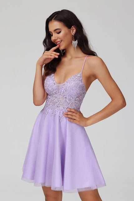 Robe Trapèze Rêve Lilas Flottant - gallery 2