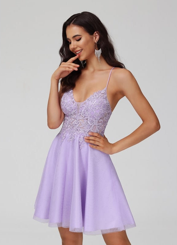 Robe Trapèze Rêve Lilas Flottant - gallery 2