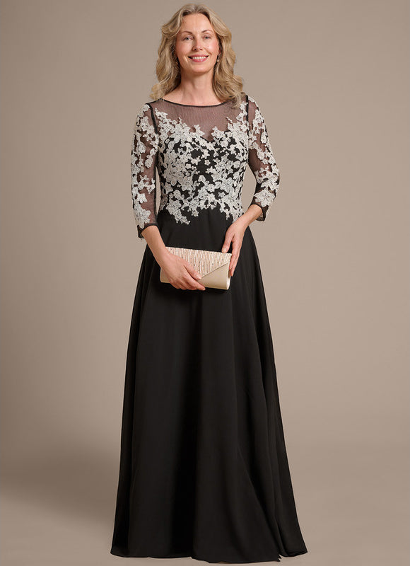 Robe Trapèze Élégante Noir Opalescent - gallery 4