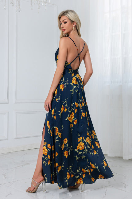 Robe Trapèze Satinée Botanique - gallery 9