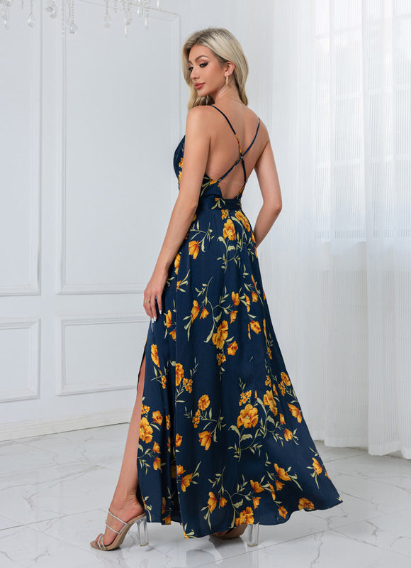 Robe Trapèze Satinée Botanique - gallery 9