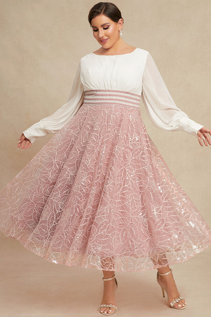 Robe Trapèze Chiffon Rosée - gallery 8