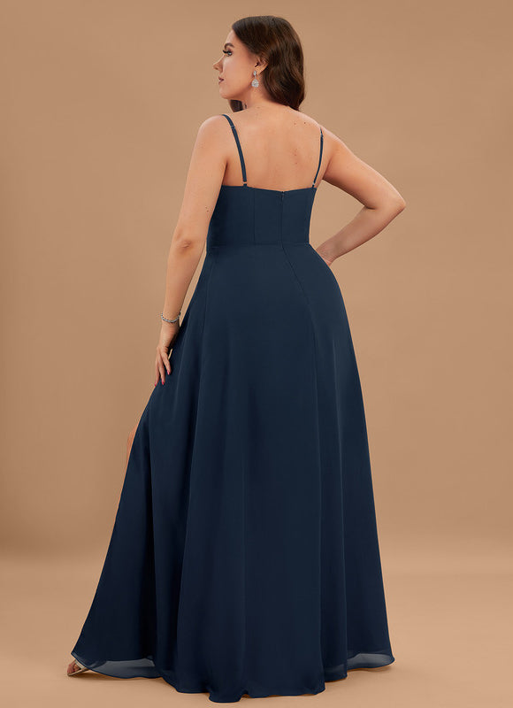 Robe Trapèze Bleu Marine Soirée - gallery 5