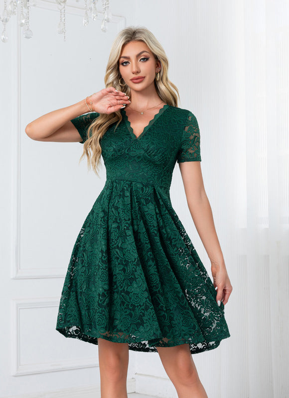 Robe Trapèze Émeraude Enchanteresse