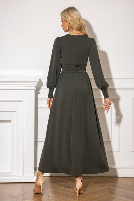Robe Trapèze Maxi Asymétrique Sage - gallery 1