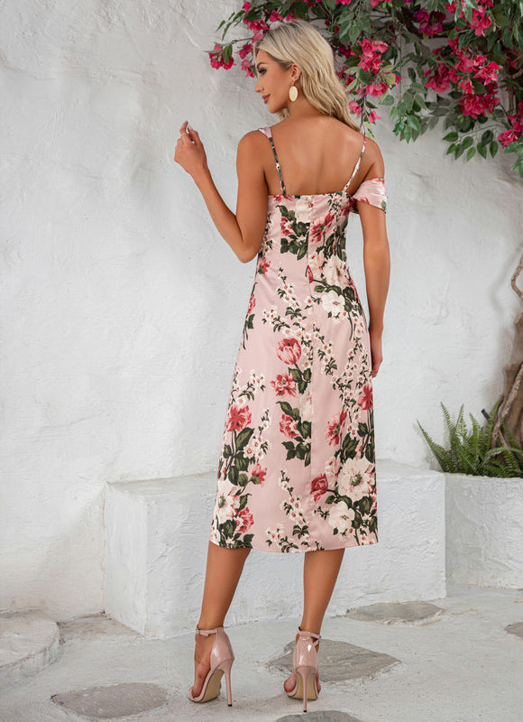 Robe Trapèze Fleur De Pêche - gallery 5