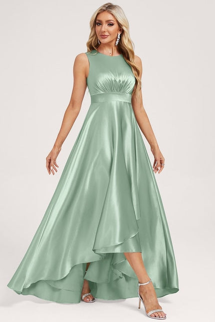 Robe Trapèze Satin Émeraude Enchanté - gallery 3