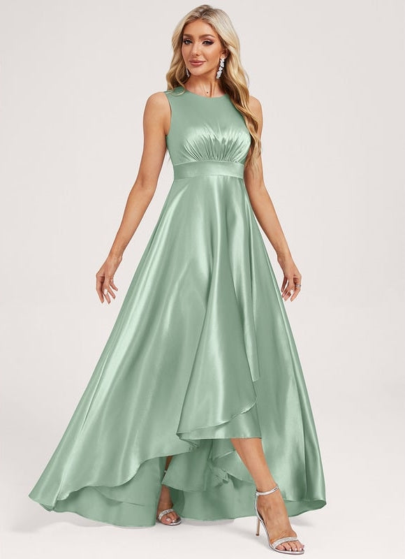 Robe Trapèze Satin Émeraude Enchanté - gallery 3