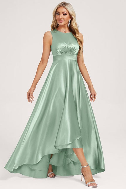 Robe Trapèze Satin Émeraude Enchanté - gallery 3