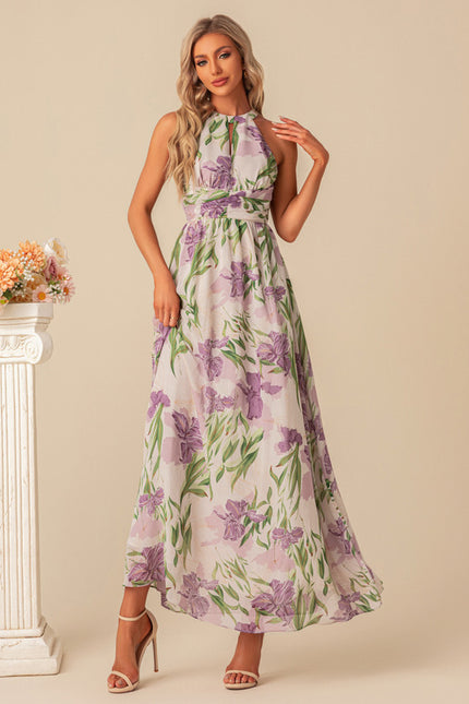 Robe Trapèze Évanescence Florale - gallery 1