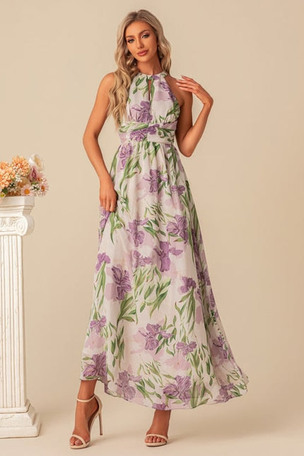 Robe Trapèze Fleurie Élégante - gallery 1