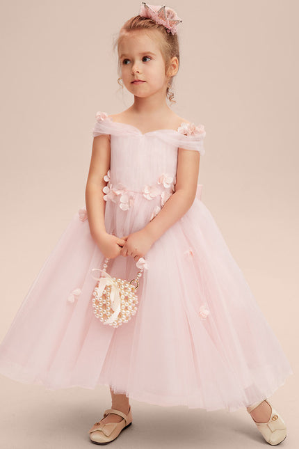 Robe Trapèze Rose Pastel À Fleurs 3D - gallery 4