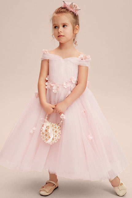 Robe Trapèze Rose Pastel À Fleurs 3D - gallery 4