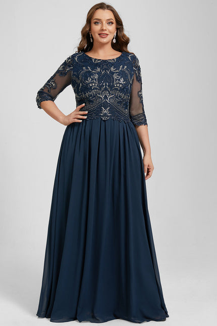 Robe Trapèze Élégance Marine Brodée - gallery 9